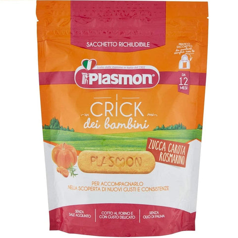 Plasmon Crick snack di Zucca carota e rosmarino pumpkin carrot and rosemary snack 100g