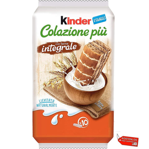 6x Kinder Colazione Più INTEGRALE Italian wholemeal sweet snack 290g