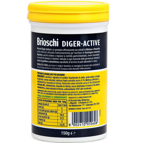 Brioschi - Preparato Granulare Effervescente Diger Active - Digestivo con Melissa e Finocchio 150gr