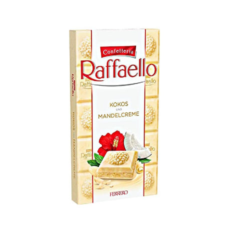 Ferrero Raffaello Crema di Mandorle e Cocco Filled white chocolate with almond cream and coconut 90g bar