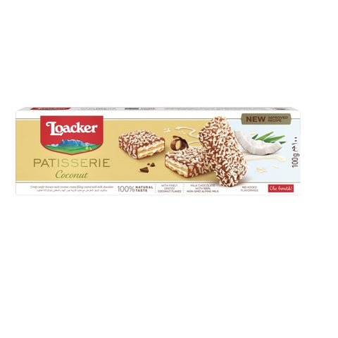 Loacker Wafer Patisserie Coconut Waffles Filled with Coconut Cream 100g