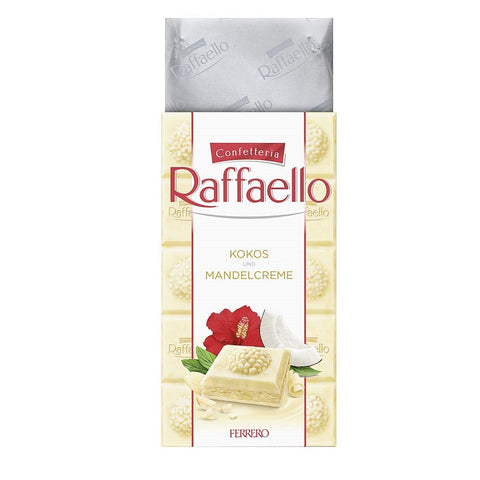 Ferrero Raffaello Crema di Mandorle e Cocco Filled white chocolate with almond cream and coconut 90g bar