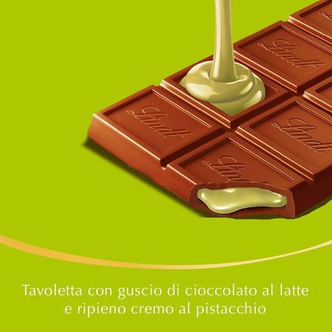 Lindt LINDOR pistachio milk chocolate bar with pistachio filling 100g