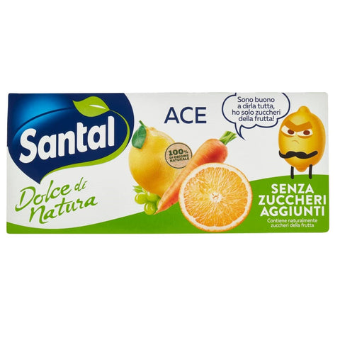 Parmalat Santal Succo di Frutta Ace Flavor Orange, Carrot and Lemon Fruit Juice Zero Added Sugar Brik 3x200ml