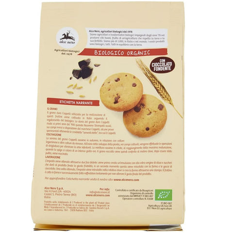 Alce Nero Frollini di grano Cappelli Organic Wheat Biscuits with Dark Chocolate Drops Biscuits 250g