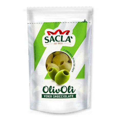 Saclà OlivOli Olive Verdi Snocciolate Pitted Green Olives 185g (85g Drained)