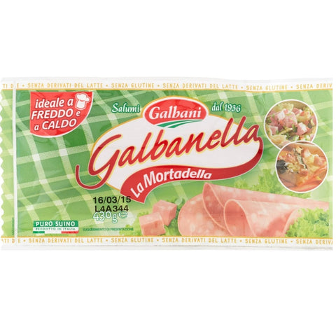 Galbani Mortadellina Without milk derivatives and gluten free 430g Mortadella