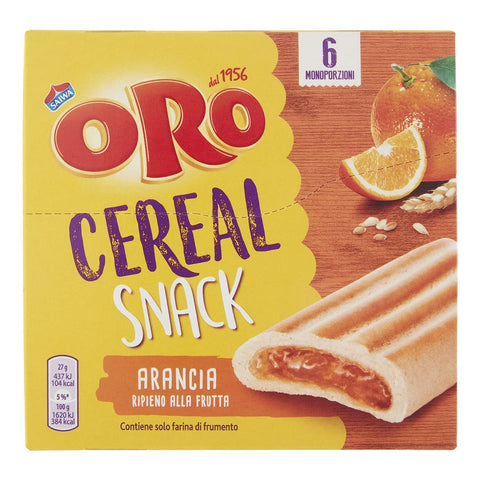 Oro Saiwa Cereal Snack Arancia Muesli Biscuit with Orange Filling Cookies Biscuits 162g