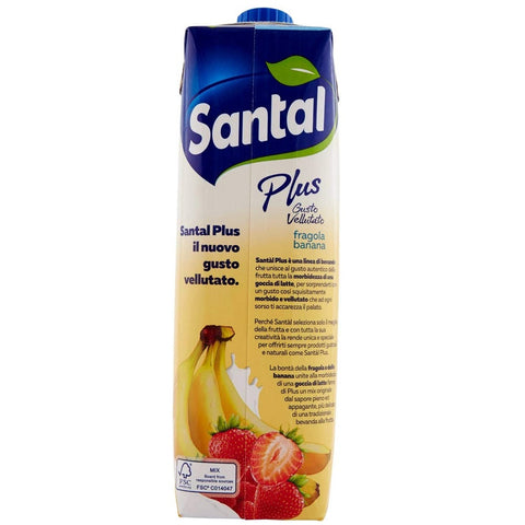 Parmalat Santal Plus Succo di Frutta Fragola e Banana Strawberry and banana fruit juice with a drop of milk 1000ml