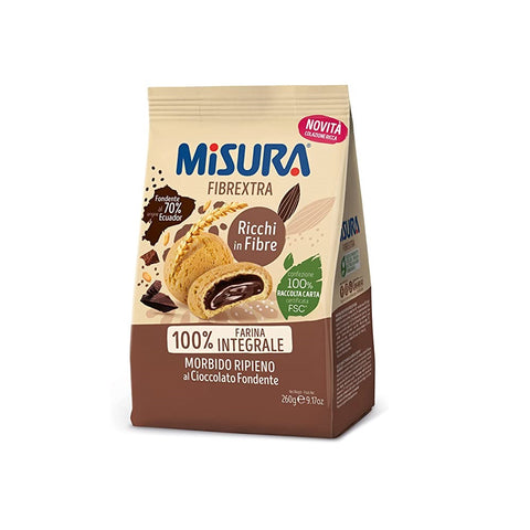 Misura Fibrextra Frollini Ripieni al cioccolato fondente 260g - Misura Fibrextra Shortbread filled with dark chocolate