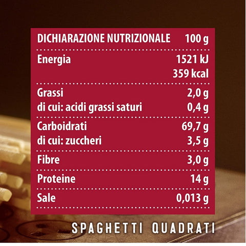 Barilla Al Bronzo Spaghetti Quadrati  Pasta 400g