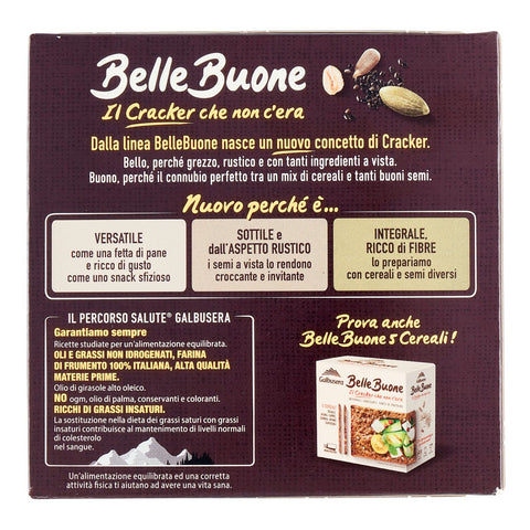 Galbusera BelleBuone Crackers Avena e Mix di Semi wholemeal crackers with oats and seed mix ( 5 x 40g ) 200g