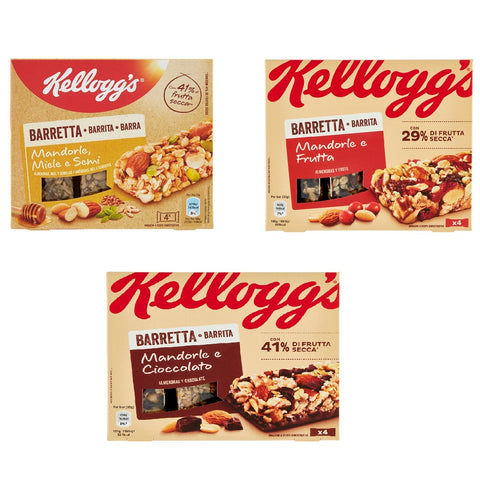 Test pack Kellogg's Barretta Mandorle Miele e Semi Cioccolato e Frutta  3x 128g