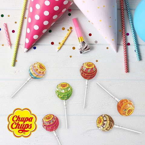 Chupa Chups 4 Different Flavors of Lollipops Cola - Strawberry - Apple - Orange 120g bag of 20 lollipop candies