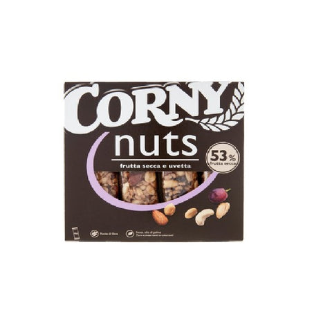 Corny nuts Barrette con Frutta secca e uvetta 96g (4x24g) - Corny nuts bars with dried fruit and raisins