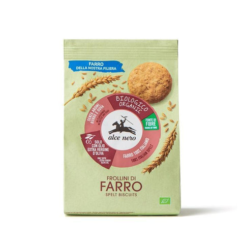 Alce Nero Frollini di Farro Bio Organic spelled shortbread biscuits 300g - Italian Gourmet UK