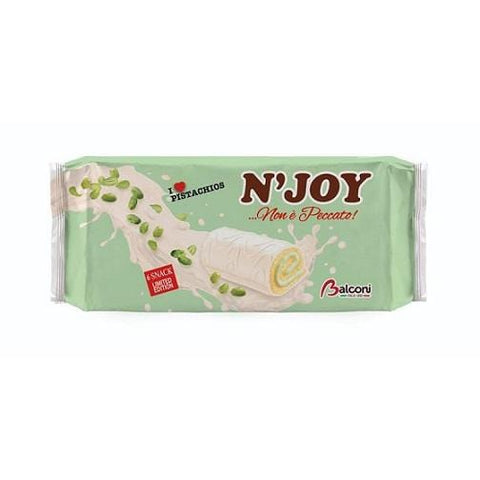 Balconi N'Joy sweet snacks covered with milk and filled with pistachio cream (6 x 37g) 222g - Italian Gourmet UK