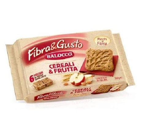 Balocco Fibra e Gusto Cereali & Frutta italian Cookies with Cereals & Fruit 350g - Italian Gourmet UK