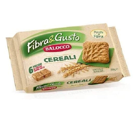Balocco Fibra e Gusto Cereali italian Cookies with Cereals 350g - Italian Gourmet UK