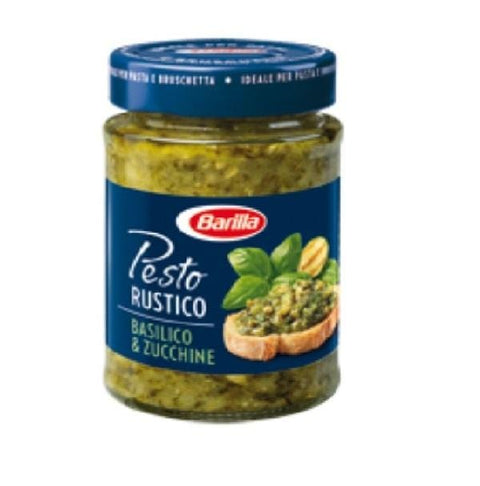 Barilla Pesto Rustico Basilico e zucchine Pesto with Basil and courgettes (200g) - Italian Gourmet UK