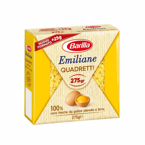 Barilla Emiliane Quadretti all’uovo EGG pasta 275g - Italian Gourmet UK