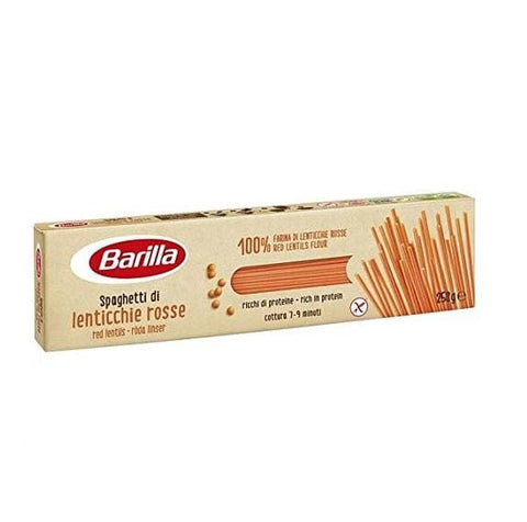 Barilla Spaghetti di Lenticchie Rosse red lentil noodles gluten-free 250g - Italian Gourmet UK