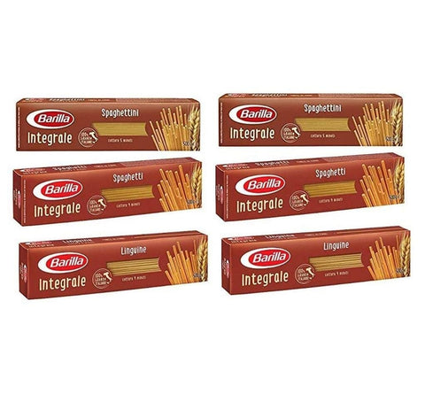 Test Pack Barilla Integrale Long Pasta whole wheat Spaghetti Linguine Spaghettini (6x 500g) - Italian Gourmet UK