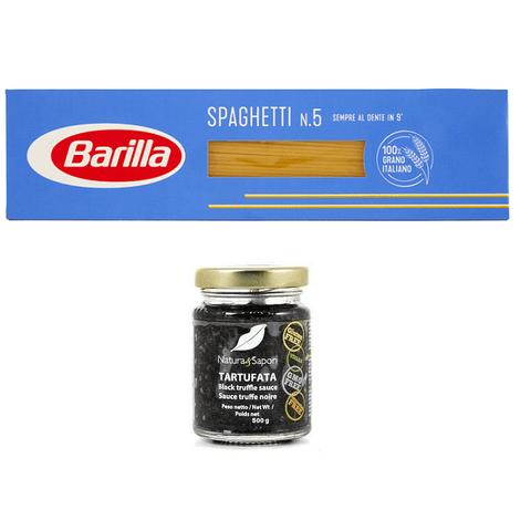 Barilla Pasta Test pack Barilla Spaghetti Pasta 10x500g & Black Truffle Sauce 1x500g 8076800195057