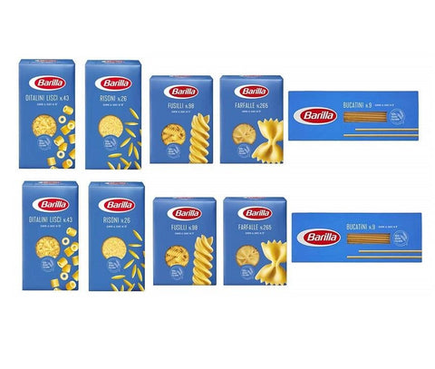 Test package Pasta Barilla Italian 5 types of pasta 10x500g - Italian Gourmet UK