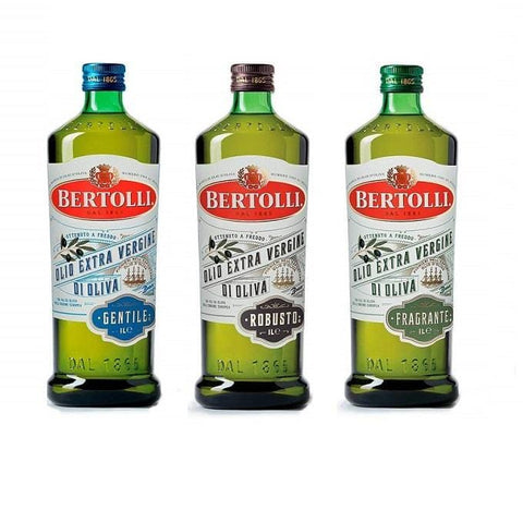 Test package Bertolli Robusto - Gentile - Fragrante (3 x 1Lt) extra virgin olive oil - Italian Gourmet UK