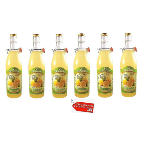 6x Bevida Sciroppo di Limone Lemon Syrup Glass Bottle 1Lt - Italian Gourmet UK