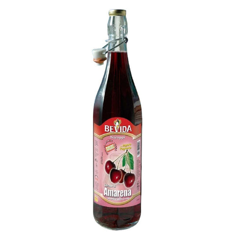 Bevida Sciroppo di Amarena Black Cherry Syrup Glass Bottle 1Lt - Italian Gourmet UK