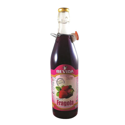 Bevida Sciroppo di Fragola Strawberry Syrup Glass Bottle 1Lt - Italian Gourmet UK