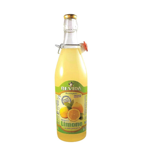 Bevida Sciroppo di Limone Lemon Syrup Glass Bottle 1Lt - Italian Gourmet UK