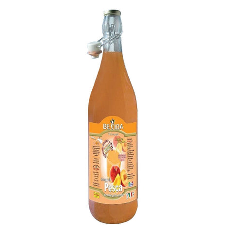 Bevida Sciroppo di Pesca Peach Syrup Glass Bottle 1Lt - Italian Gourmet UK