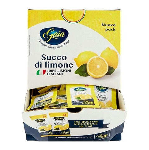 Biffi Gaia Succo di Limone Lemon Juice 198 single-dose sachets - Italian Gourmet UK