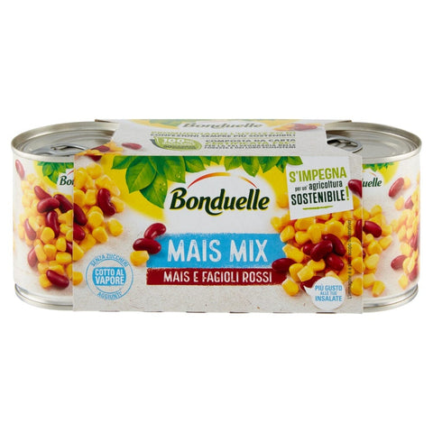 Bonduelle Sweet corn Bonduelle Mais Mix Mais e Fagioli Rossi Sweet and Crunchy Corn with Red Beans (3 x 170g) 3083680978385