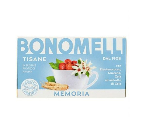 Bonomelli Tisane Memoria Herbal Tea Guarana Cola 16 filters - Italian Gourmet UK