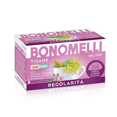 Bonomelli Tisane Regolarità herbal tea with fennel rhubarb 16 filters - Italian Gourmet UK
