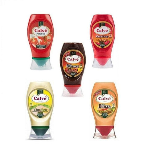 Testpack Calvè Squeeze table sauces 5in1 Maionese Ketchup Barbecue Burger (5x250ml) - Italian Gourmet UK