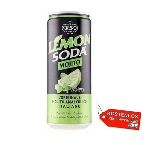 72x Mojitosoda mojito Italian soft drink 33cl disposable cans - Italian Gourmet UK