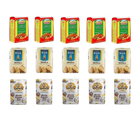 Test package Semola di Grano Duro Rimacinata durum wheat semolina 15x1kg - Italian Gourmet UK