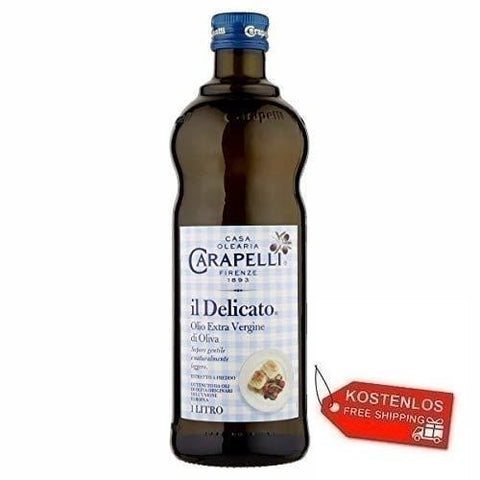 6x Carapelli Il Delicato Extra Virgin Olive Oil 1Lt - Italian Gourmet UK
