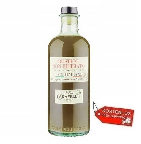 6x Carapelli Non Filtrato Unfiltered extra virgin olive oil 1Lt - Italian Gourmet UK