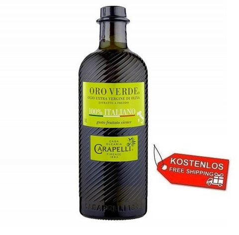 6x Carapelli Oro Verde Extra Virgin Olive Oil 1Lt - Italian Gourmet UK