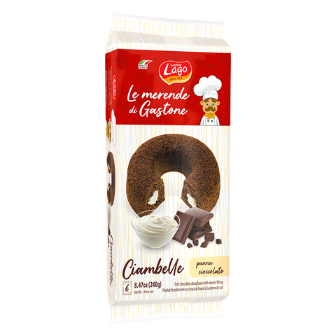 Gastone Lago Le merende CIAMBELLE Cioccolato e Panna DONUTS chocolate and cream  240gr