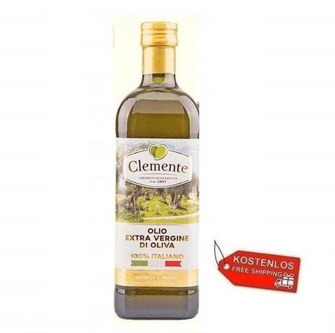 6x Clemente 100% Italiano Extra Virgin Olive Oil 1Lt - Italian Gourmet UK