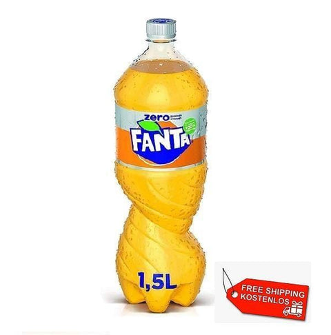 12x Fanta Orange Zero soft drink sugar-free PET 1.5L - Italian Gourmet UK