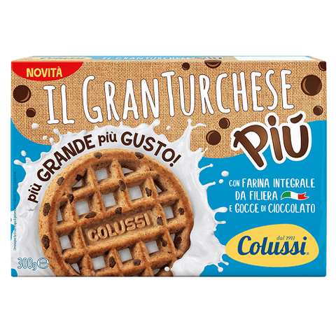 Colussi Granturchese Più Whole Wheat Biscuits with Chocolate Drops 300g - Italian Gourmet UK