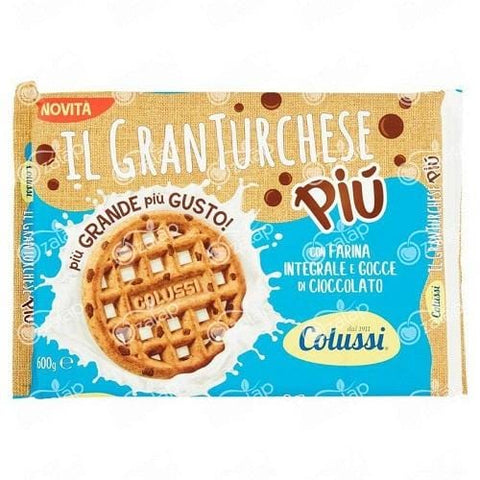 Colussi Granturchese Più Whole Wheat Biscuits with Chocolate Drops 600g - Italian Gourmet UK